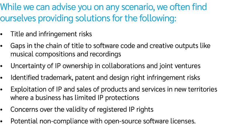 While we can advise you on any scenario, we often find ourselves providing solutions for the following: • Title and i...